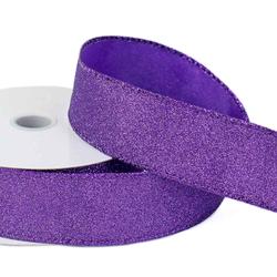 Purple Glittered Wired Ribbon