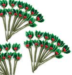 Miniature Lacquered Holly Leaf Picks