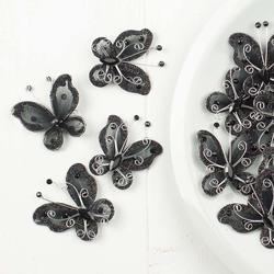Bulk Black Nylon Butterflies