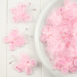 Bulk Pink Nylon Butterflies