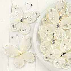 Bulk Ivory Nylon Butterflies