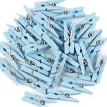 Mini Light Blue Wood Clothespins