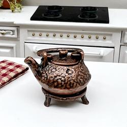 Dollhouse Miniature Antique Copper Teapot