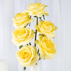 Yellow Artificial Silk Rose Bundle