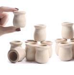 Unfinished Wood Bean Pot Candle Cups