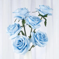 Light Blue Artificial Silk Rose Bundle