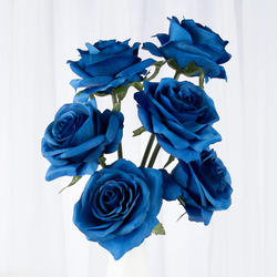 Royal Blue Artificial Silk Rose Bundle