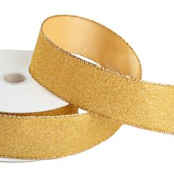 Gold Glittered Wired Ribbon