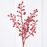 Snowy Red Artificial Berry Christmas Floral Stem