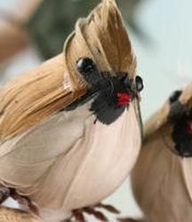 Artificial Plump Male and Female Cardinals
