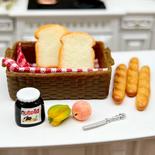 Dollhouse Miniature Morning Basket of Bread