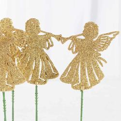 Gold Glittered Angel Picks
