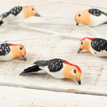 Artificial Mushroom Red-Headed Woodpeckers