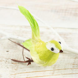 Green Feathered Artificial Chickadee Bird