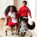 Miniature African American Dollhouse Family