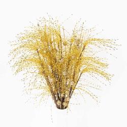 Wispy Gold Tinsel Stems with Glitter Berries