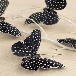 Black with White Dot Artificial Butterflies