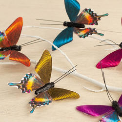 Assorted Color Print Design Artificial Butterflies