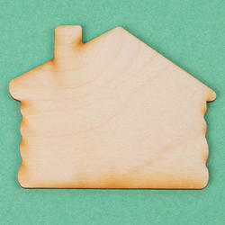 Unfinished Wood House Cutout