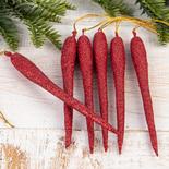 Red Glittered Icicle Ornaments