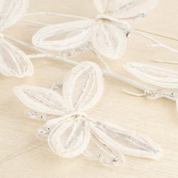 White Glittered Butterflies with Jewel Rhinestones