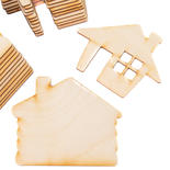 Unfinished Wood Assorted Village House Cutouts