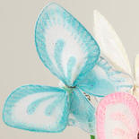 Pink Blue and White Artificial Sheer Butterfly Picks