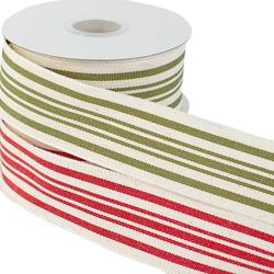 Canvas Christmas Stripes Wired Edge Ribbon