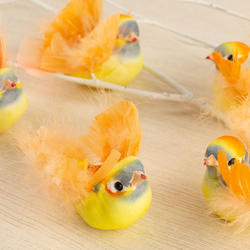 Yellow and Peach Artificial Open Wing Mushroom Birds