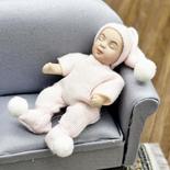 Porcelain Sleeping Miniature Baby Dollhouse Doll