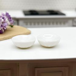 Dollhouse Miniature White Bowls
