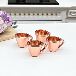 Dollhouse Miniature Copper Cup Set