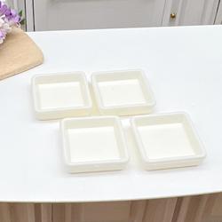 Dollhouse Miniature White Square Dinner Plates