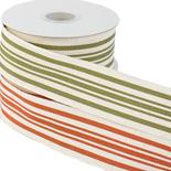 Canvas Fall Stripes Wired Edge Ribbon