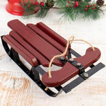 Rustic Red Old Fashioned Wood and Iron Sled