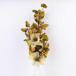 Artificial Magnolia Spray with Gold Berries