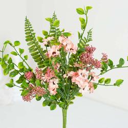 Light Pink Artificial Daisy and Fern Pick
