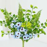 Blue Artificial Daisy and Fern Pick