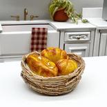 Dollhouse Miniature Basket of Artisan Breads
