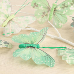 Assorted St Patrick's Day Print Artificial Butterflies