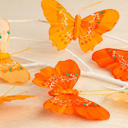 Orange Artificial Butterflies