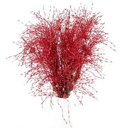 Wispy red Tinsel Stems with Glitter Berries