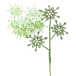 Green Glittered Snowflake Spray