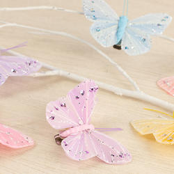 Glittered Pastel Artificial Butterflies