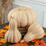 Paper Mache Pumpkin and Gourds Set