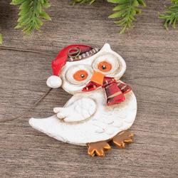 Primitive Sitting Owl Christmas Ornament