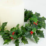 Real Touch Lifelike Holly Wreath - Indoor/Outdoor Use