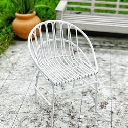 Dollhouse Miniature Black Wire Outdoor Chair