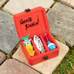 Miniature Gone Fishin' Tackle Box - Fairy Garden Supplies