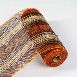 Brown and Orange Metallic Ombre Poly Mesh Ribbon